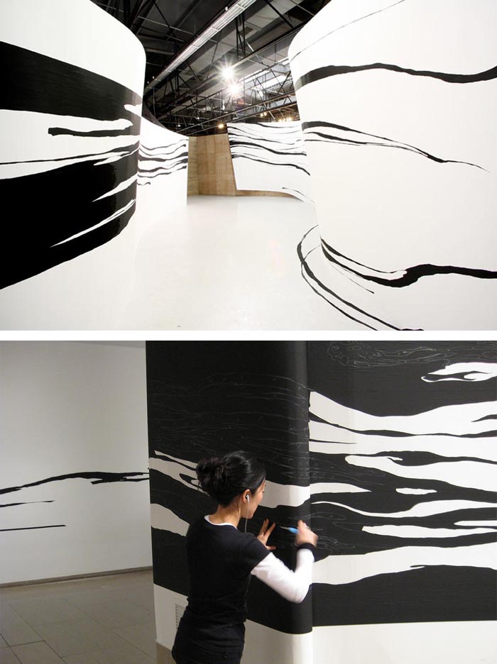 Sun K. Kwak Sun K. Kwak Tape Painting Installation collabcubed Sun K. Kwak