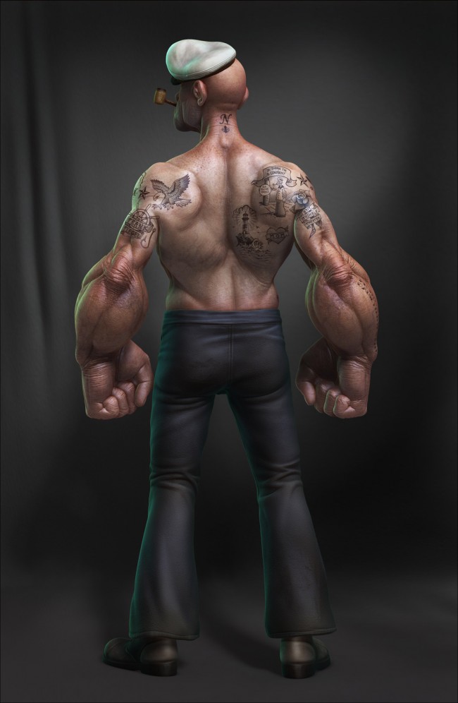 REALISTIC 3D POPEYE back 3d popeye 650x996 REALISTIC 3D POPEYE