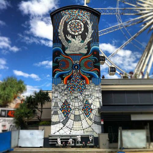 beastman jae copp mural 01 Streetart: Beastman and Jae Copp Mural in Australia