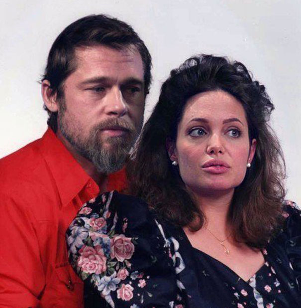 Priceless Humor: Celebrities Photoshopped as Ordinary People brad pitt and angelina jolie1 Priceless Humor: Celebrities Photoshopped as Ordinary People