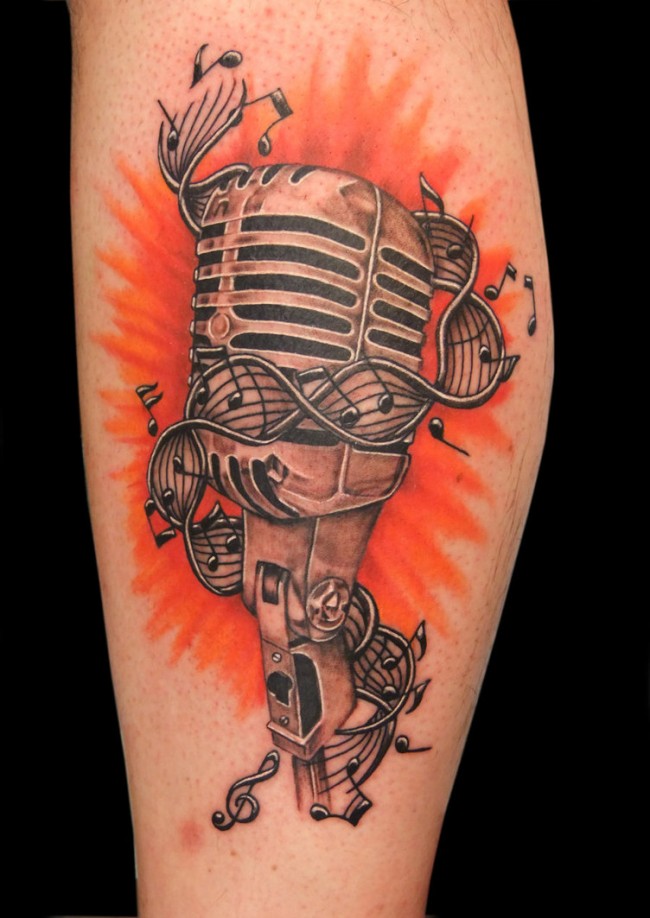 20 Beautiful Music Tattoo cool musical tattoo 650x918 20 Beautiful Music Tattoo