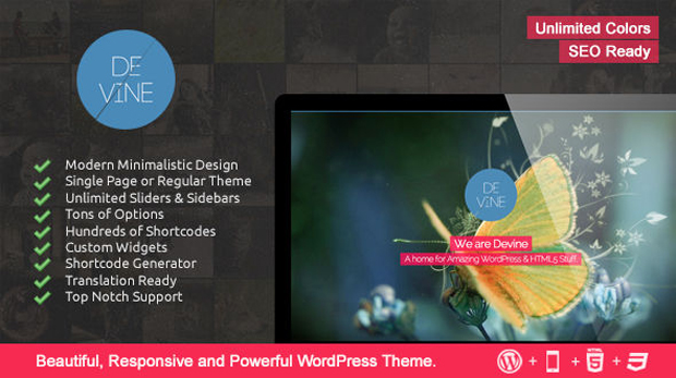 devine wp theme Devine Responsive One Page WordPress Theme