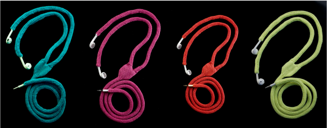 MYcord. A seamless knit earbud sleeve that provides a cool look and feel, but most importantly keeps your earbuds TANGLE FREE! mycord colors1 650x256 MYcord. A seamless knit earbud sleeve that provides a cool look and feel, but most importantly keeps your earbuds TANGLE FREE!