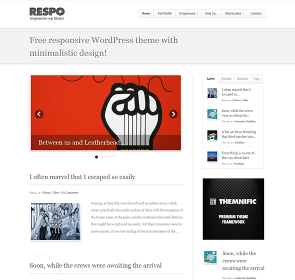 Free responsive WordPress themes with sliders respo wordpress theme Free responsive WordPress themes with sliders