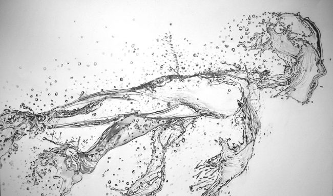Running Water, An Impressive Artwork Entirely Drawn in Pencil running water realistic pencil drawing 650x384 Running Water, An Impressive Artwork Entirely Drawn in Pencil