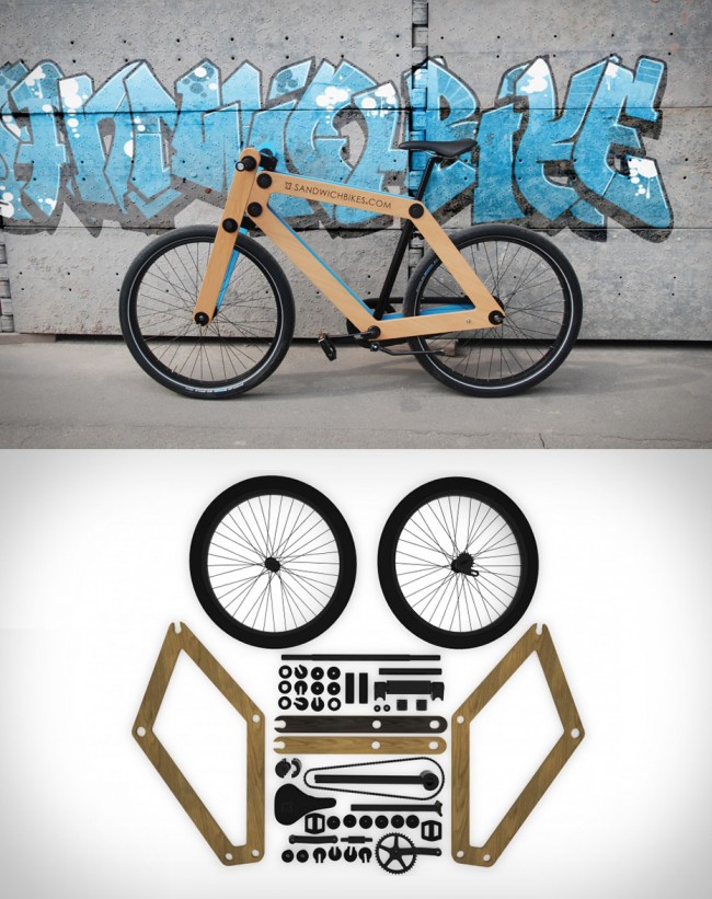 sandwichbike large 650x821 Sandwichbike | Flat Packed Wooden Bicycle