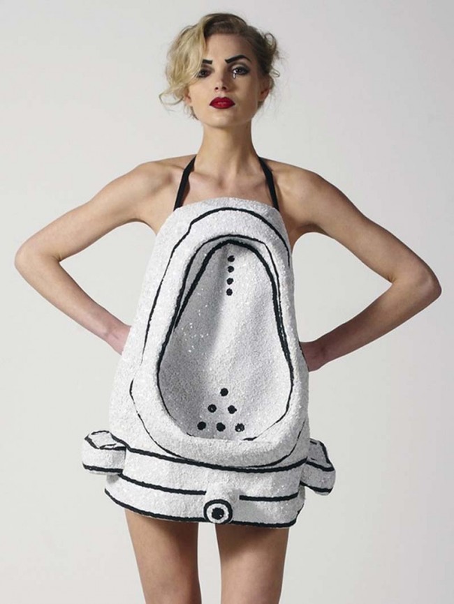 Pop Art Dresses the rodnik band urinal dress philip colbert collabcubed 1 650x866 Pop Art Dresses
