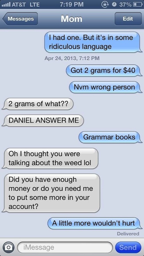 Got 2 Grams For $40 – Text Message To Parents Prank two grams for 40 10 Got 2 Grams For $40 – Text Message To Parents Prank