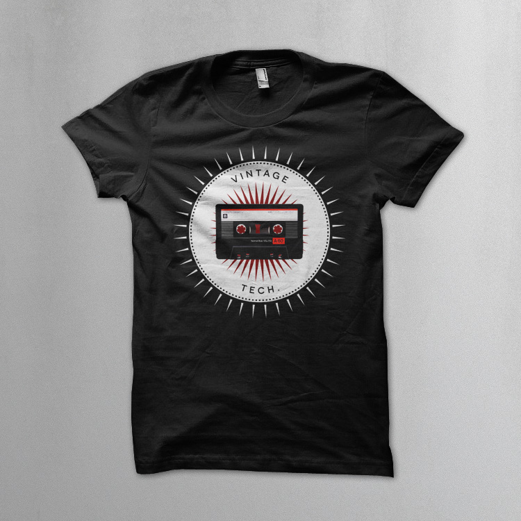 vintage icons 06 audio cassette tee Audio cassette t shirt. Vintage icons collection