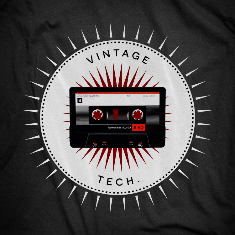 vintage icons 06 audio cassette Audio cassette t shirt. Vintage icons collection