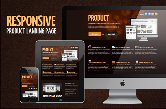 Product Free Responsive Landing Page Template 1 des Product Free Responsive Landing Page Template