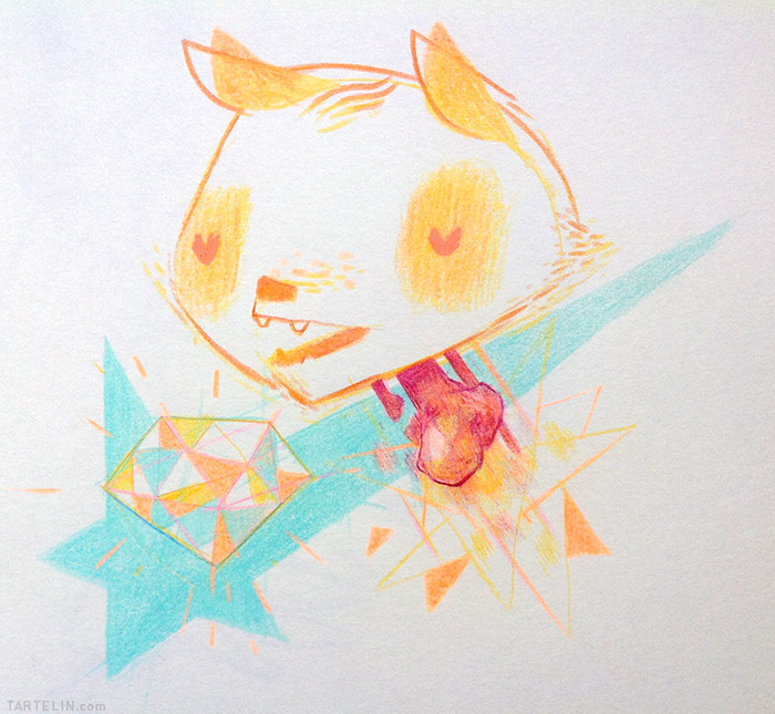 Avril pandahead WEB color pencils Illustrations 2013