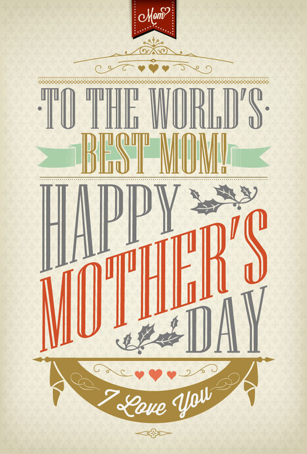 Beautiful happy mothers day typography 01 A Beautiful Collection of Mothers Day Typography