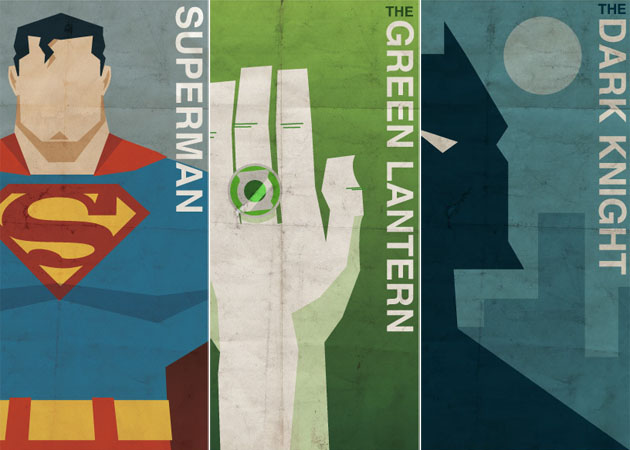 DC Comics Vintage Style Movie Posters Hero3 DC Comics Vintage Style Movie Posters