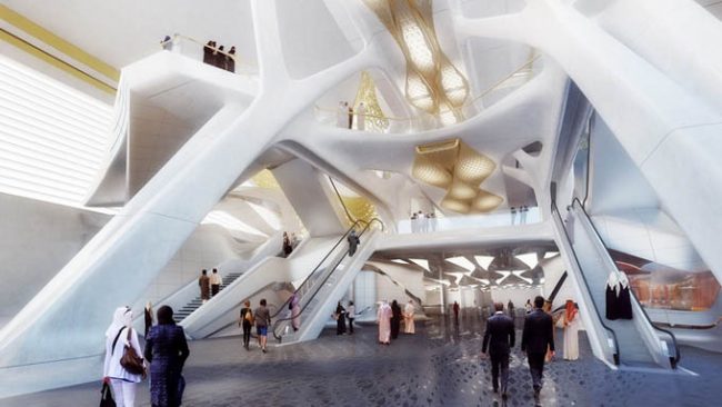 Metro station in Riyadh KAFD Zaha 05 650x366 Metro station in Riyadh