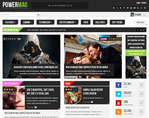 Magazine Wordpress Theme Premium Magazine Style Wordpress Themes For 2013
