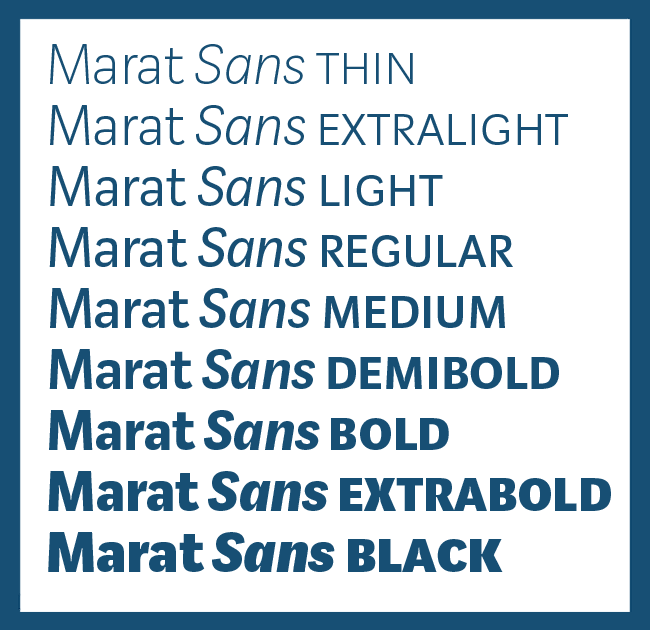 Type family Marat Sans MaratSans2 650px Type family Marat Sans
