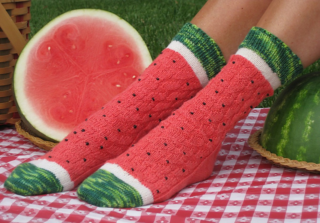 Watermelon medium2 Watermelon Slice Socks