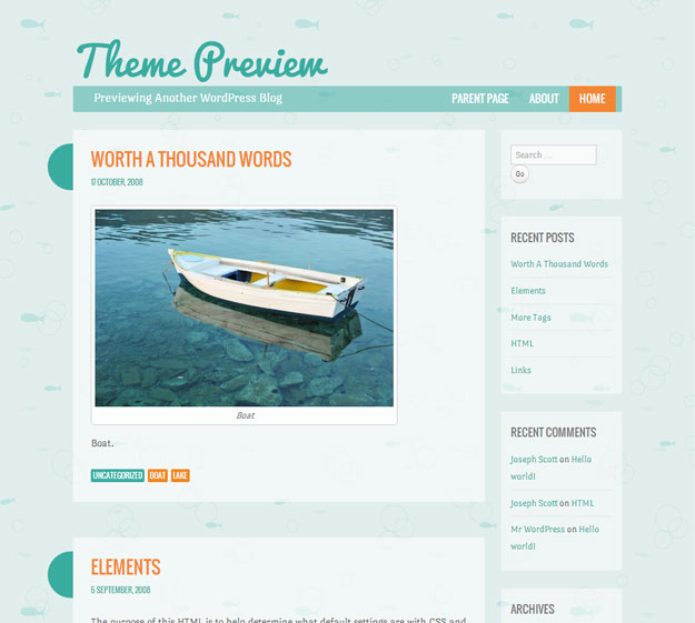 12 Free Responsive WordPress Blog Themes WordPress › Something Fishy « Free WordPress Theme 12 Free Responsive WordPress Blog Themes