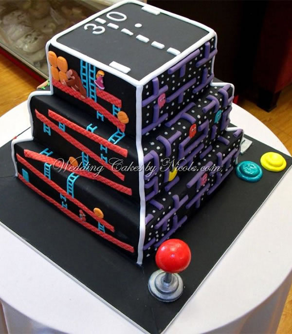 Retro Arcade Game Cake arcade wedding cake Retro Arcade Game Cake