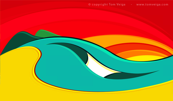 Killer Curves: Colorful Illustrations by Tom Veiga beach1 Killer Curves: Colorful Illustrations by Tom Veiga