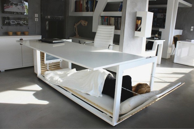 desk Work Desk Transforms Into A One Person Bed
