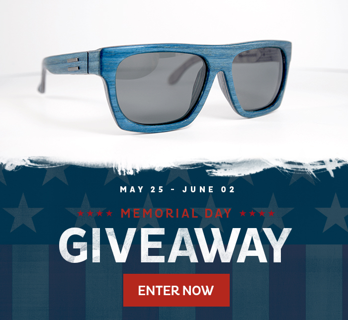 Win a pair of Wooden Sunglasses Handcrafted in the USA facebook post Win a pair of Wooden Sunglasses Handcrafted in the USA