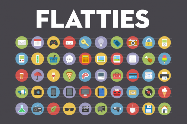 flatties icon set o 650x432 Creative Market Bundle: 70+ Items for $39 or less, worth $850!