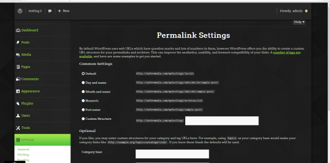 free wordpress admin theme permalinks page 650x321 Dark WordPress Admin Theme 3.6  FREE!