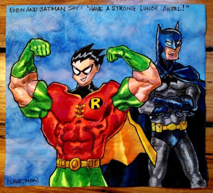 Artistic Mom Creates Pop Culture Inspired Napkin Drawings for Kids napkin drawings 01 Artistic Mom Creates Pop Culture Inspired Napkin Drawings for Kids