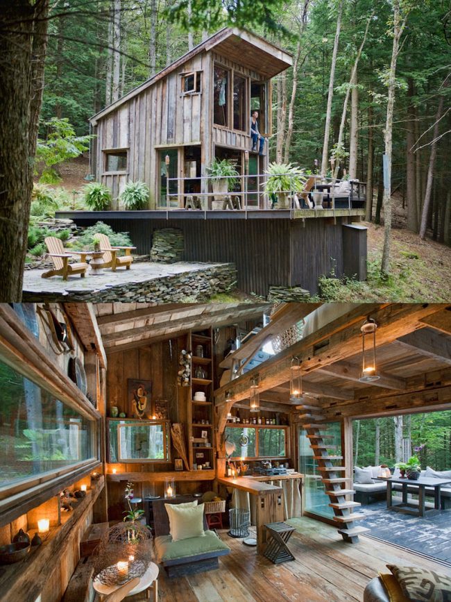 Amazing One room Cabin in the Woods, NY new york cabin woods large 650x867 Amazing One room Cabin in the Woods, NY