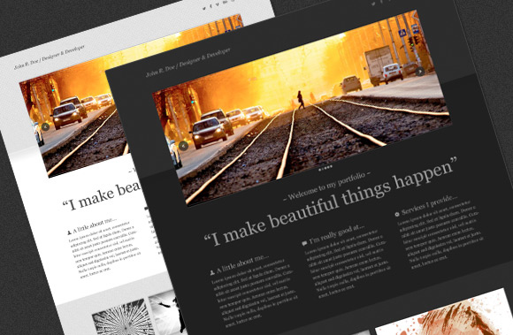 Free Clean One Page Portfolio PSD Template one Free Clean One Page Portfolio PSD Template