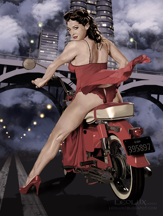 Digital Art by Leolux pin up girl chica calendario photoshop dibujo digital paint Digital Art by Leolux