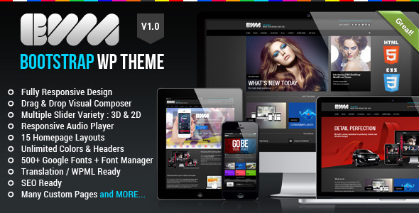 EWA Bootstrap Multi Purpose Wordpress Theme splash 01. large preview EWA Bootstrap Multi Purpose Wordpress Theme