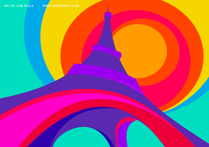 Killer Curves: Colorful Illustrations by Tom Veiga torre eiffel1 Killer Curves: Colorful Illustrations by Tom Veiga
