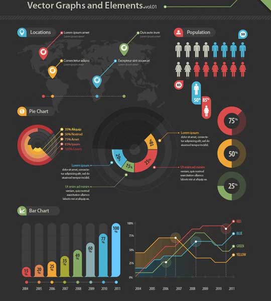 1.infographic vector elements 20 Free Infographic Vector Element Kits