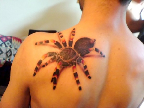 24 3D spider tattoo 600x450 30 Awesome Spider Tattoo Designs