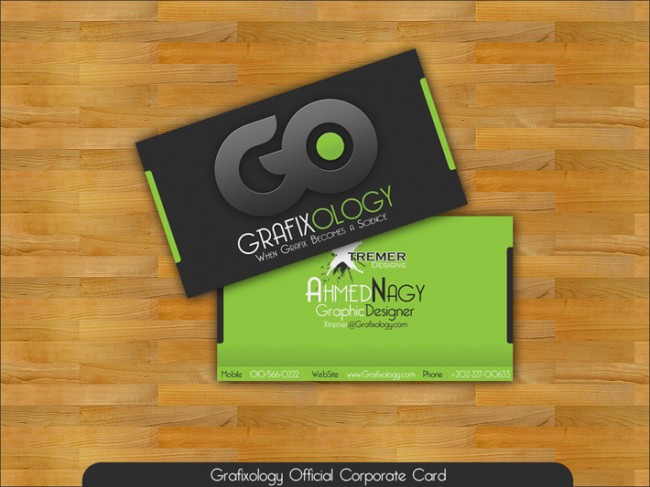 Black and Green Business Card 650x487 15 Black Color Business Cards for Inspirations
