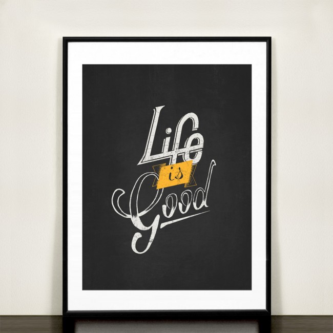 Hand Lettered Typography Life is Good LifeIsGood4d 650x650 Hand Lettered Typography Life is Good