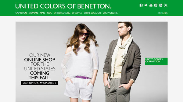 United Colors of Benetton . Impressive Examples Of Flat Website Design
