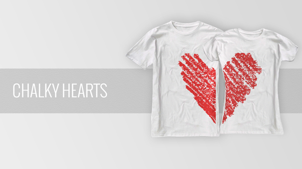 Matching Couple T shirts chalkyhearts2 Matching Couple T shirts