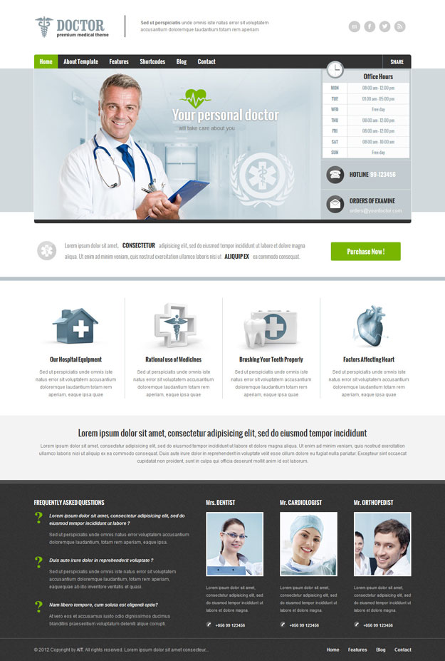 doctor medical wordpress theme 10 of the Best Health, Medical & Doctor WordPress Themes