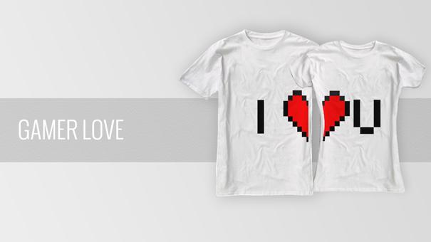 Matching Couple T shirts gamerlove2 Matching Couple T shirts