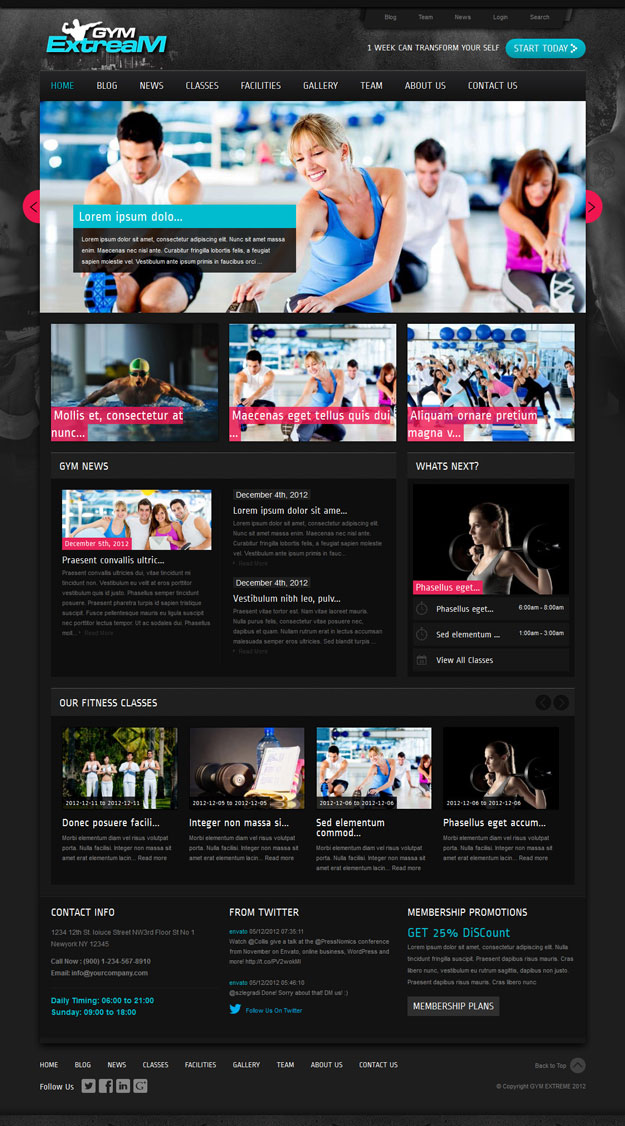 gym extream wordpress fitness theme 10 of the Best WordPress Fitness & Gym Themes