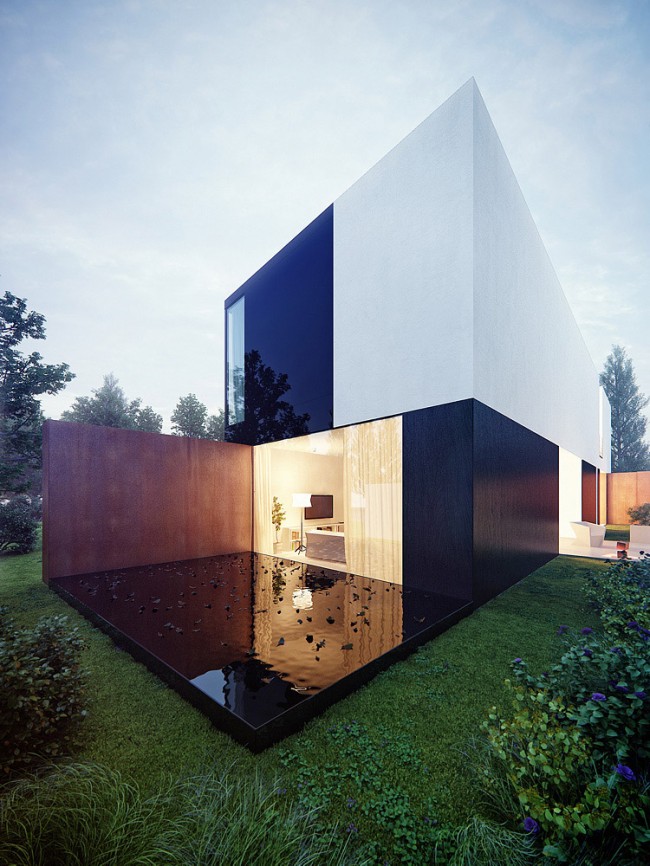 kma dom na wysoki kontrast2 650x866 Highly Contrasted House by KMA   Kabarowski Misiura Architects