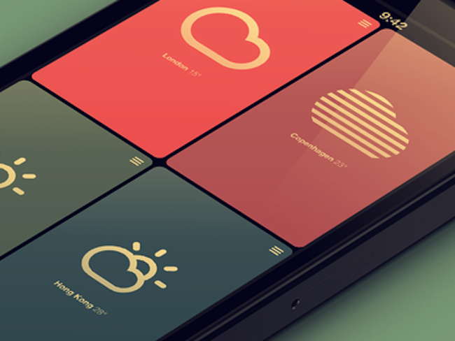 sun 2x 1x Gorgeous and Flat iOS App Designs