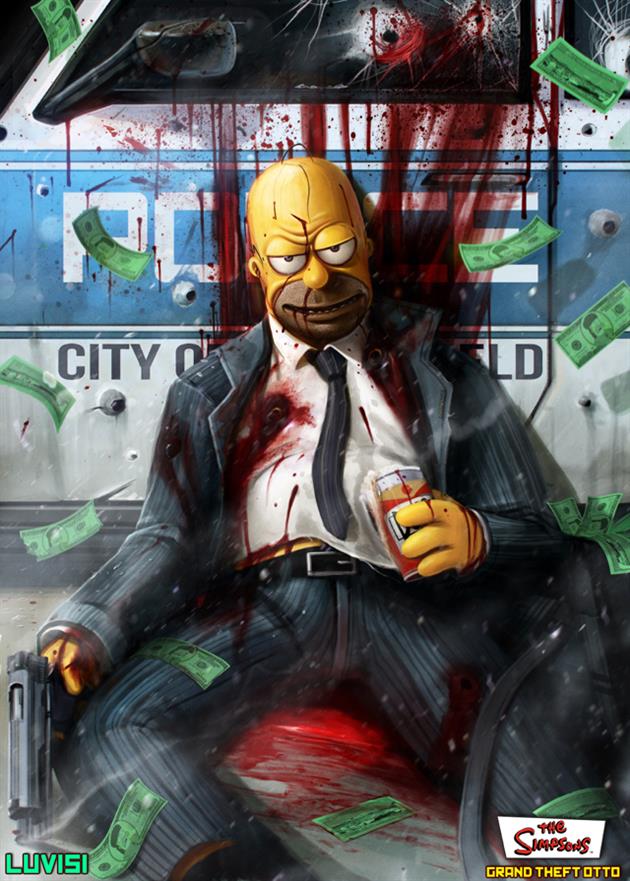 Homer Simpsons Reimagined as Grimy Crime Show