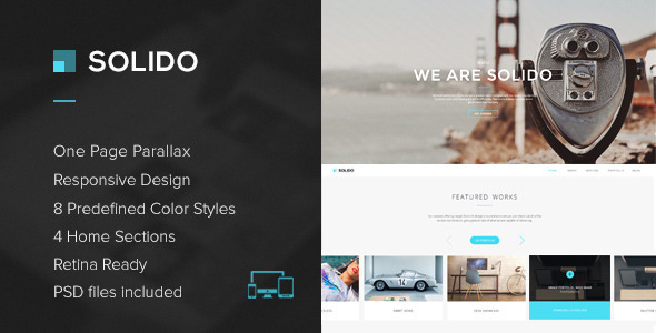 preview. large preview Solido Responsive One Page Parallax Template