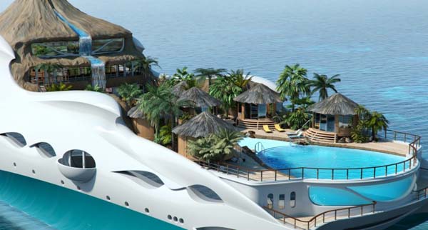 tropical island yacht1 Luxury Tropical Island Yacht Concept