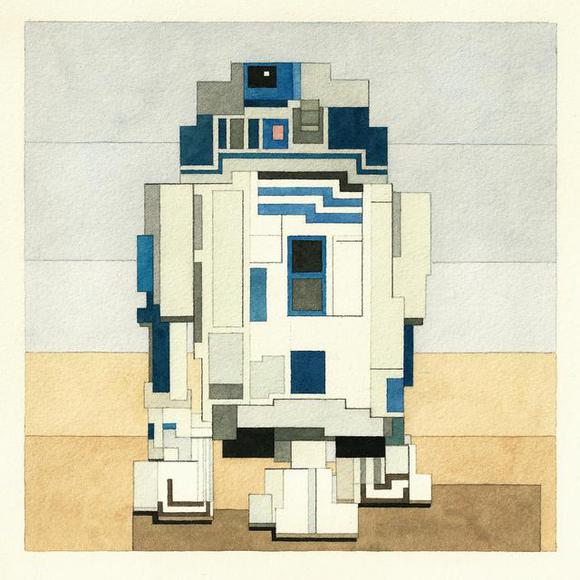 Geomatrical Star Wars Characters R2D2 Geomatrical Star Wars Characters